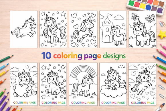 10 Cute Unicorn Coloring Pages Bundle: A Detailed Evaluation