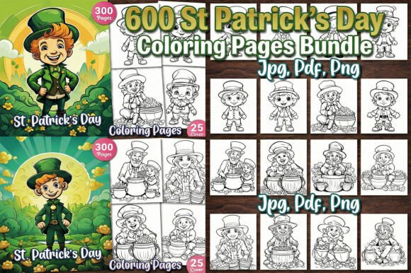 600 St. Patrick’s Day Coloring Book Bundle: A Comprehensive Resource for Festive Creativity and Commercial Success