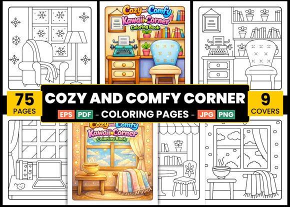 Cozy and Comfy Corner Coloring Pages: Design Your Own KDP Bestseller