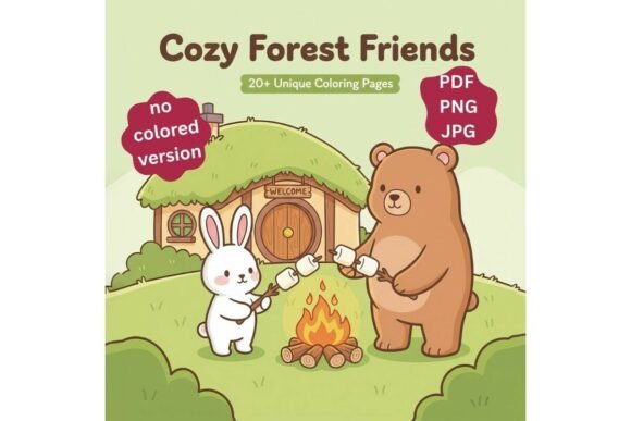 Cozy Forest Friends Coloring Pages