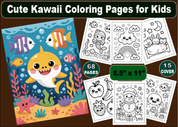 Cute Kawaii Coloring Pages for Kids