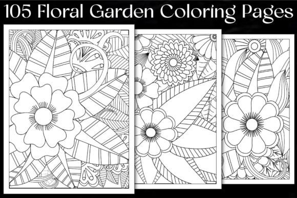 Floral Garden Coloring Pages: A Modern Design Asset