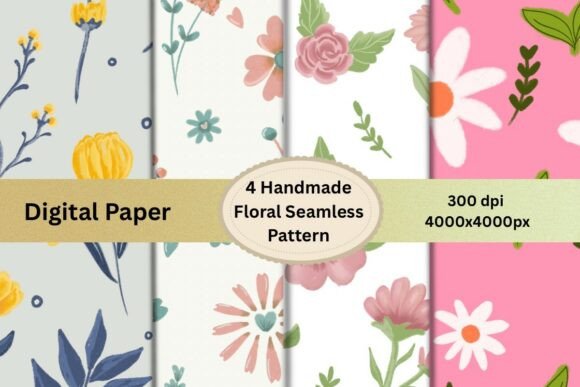 Hand Drawn Seamless Floral Pattern for Creative Projects