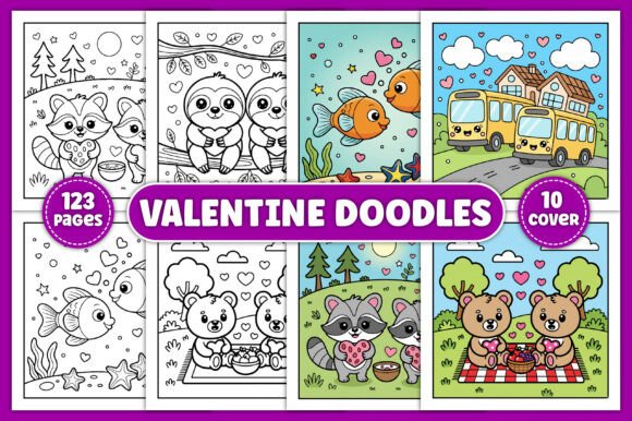 Happy Valentine Doodles Coloring Pages: A Creative Tool for Modern Mindfulness and Self-Care