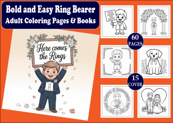 Ring Bearer Coloring Book: Bold & Easy