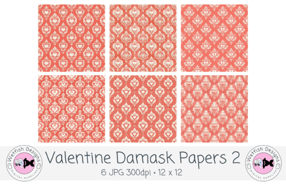 Valentine Damask Seamless Backgrounds 2: A Timeless Touch of Romance for Every Creative Project
