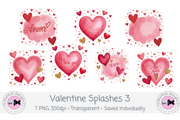 Watercolor Valentine PNG Splashes 3: Blending Artistic Romance with Practical Design Efficiency